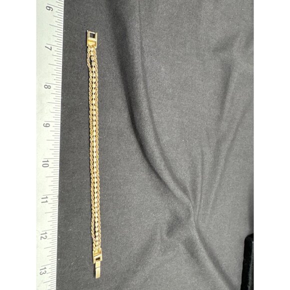 Vintage Gold Tone with Pink Stones Tennis Bracelet 7.25" Elegant & Timeless Jewe - Picture 3 of 6